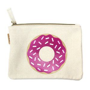 LOF Donut Print Travel Cosmetic Coin Purse